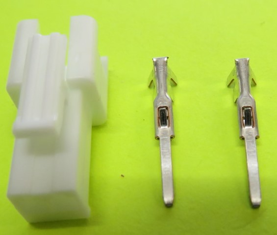 2 Pin plug shell with M crimp contacts